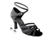 Very Fine Ladies Women Ballroom Dance Shoes EK1606 Black Leather 3 Heel 5M