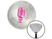 American Shifter Knob Pink Old School Microphone Clear Retro Metal Flake M16x1.5