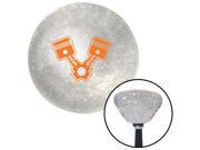 American Shifter Knob Orange 2 Pistons Clear Retro Metal Flake M16x1.5