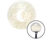 American Shifter Knob White Crescent Moon Clear Metal Flake M16x1.5