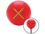 American Shifter Knob Green Swords Crossed Red M16x1.5