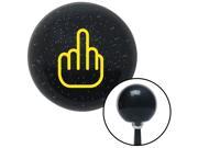 American Shifter Knob Yellow Smooth Middle Finger Black Metal Flake M16x1.5