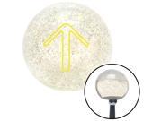 American Shifter Knob Yellow Pointing Arrow Up Clear Metal Flake M16x1.5