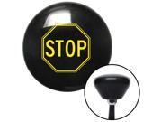 American Shifter Knob Yellow Stop Sign Black Retro M16x1.5