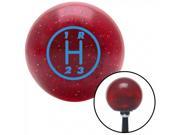 American Shifter Company ASCSNX30978 Blue 3 Speed Shift Pattern 3RUR Red Metal Flake Shift Knob with 16mm x 1.5 Ins