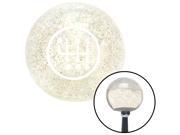 American Shifter Knob White 6 Speed Shift Pattern 6RUL Clear Metal Flake M16x1.5