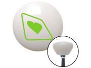 American Shifter Knob Green Heart on a Card White Retro M16x1.5 American Shifter Knob Green Heart on a Card White Retro M16x1.5