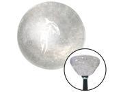 American Shifter Knob White Dolphin in Air Clear Retro Metal Flake M16x1.5