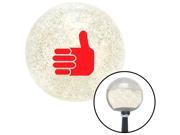 American Shifter Knob Red Thumbs Up Clear Metal Flake M16x1.5