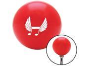 American Shifter Knob White Musical Note w Wings Red M16x1.5