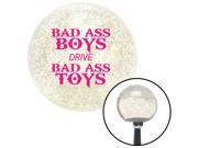 American Shifter Knob Pink Bad Ass Boys Drive Bad Ass Toys Clear Metal Flake M16x1.5