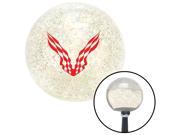 American Shifter Knob Red Checkered Racing WIngs Clear Metal Flake M16x1.5