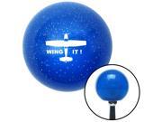 White Wing It Blue Metal Flake Shift Knob with M16x1.5 insert