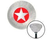 American Shifter Knob Red Star in Circle Clear Retro Metal Flake M16x1.5
