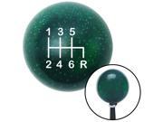 American Shifter Company ASCSNX60741 White Shift Pattern 41n Green Metal Flake Shift Knob fits 6 Speed Shifter manual transmission manual lever 6 speed gear 6 s