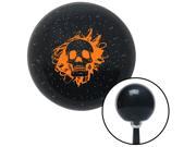 American Shifter Knob Orange Skull in a Mess Black Metal Flake M16x1.5