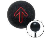 American Shifter Knob Red Bubble Directional Arrow Up Black Metal Flake M16x1.5