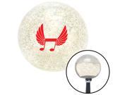 American Shifter Knob Red Musical Note w Wings Clear Metal Flake M16x1.5