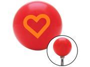 American Shifter Knob Orange Fat Outlined Heart Red M16x1.5