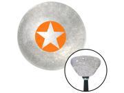 American Shifter Knob Orange Star in Circle Outline Clear Retro Metal Flake M16x1.5