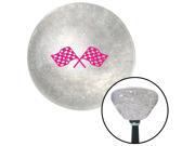 American Shifter Knob Pink Checkered Racing Flags Clear Retro Metal Flake M16x1.5