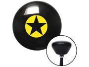 American Shifter Knob Yellow Star in Circle Outline Black Retro M16x1.5