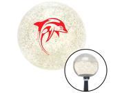 American Shifter Knob Red Artistic Dolphin Clear Metal Flake M16x1.5