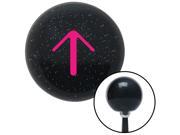 American Shifter Knob Pink Solid Pointing Arrow Up Black Metal Flake M16x1.5