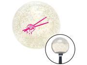 American Shifter Knob Pink Drumsticks Clenched Clear Metal Flake M16x1.5