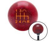 American Shifter Company ASCSNX63533 Orange Shift Pattern CP41n Red Metal Flake Shift Knob fits 6 Speed County Prison lever gear manual transmission 6 speed shi