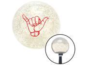 American Shifter Knob Red Hang Loose w Detailed hand Clear Metal Flake M16x1.5
