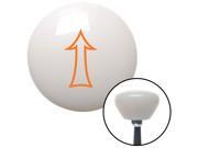 American Shifter Knob Orange Fancy Outlined Directional Arrow Up White Retro M16x1.5