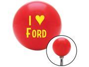 American Shifter Knob Yellow I <3 FORD Red M16x1.5
