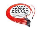 Advanced Fuel Ignition V8 HEI Socket 90 Deg Red Spark Plug Wire Set P N 850800