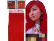 16 Inches 20pcs Straight Tape In Remy Human Hair Extensions Beauty Hair Salon Style red 30G PACK