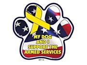 My Dog And I Support The ARMED SERVICES Paw Support Ribbon Car Truck Magnet