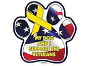 My Dog And I Support The VETERANS Paw Support Ribbon Car Truck Mailbox Magnet