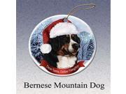 Holiday Pet Gifts Bernese Mountain Santa Hat Dog Porcelain Christmas Tree Ornament