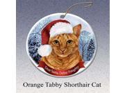 UPC 811488024514 product image for Holiday Pet Gifts Orange Tabby Shorthair Cat Santa Hat Christmas Tree Ornament | upcitemdb.com