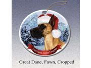 UPC 811488024095 product image for Holiday Pet Gifts Great Dane (Cropped) Fawn Santa Hat Dog Porcelain Christmas Tr | upcitemdb.com