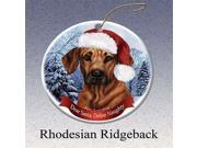 Holiday Pet Gifts Rhodesian Ridgeback Santa Hat Dog Porcelain Christmas Tree Ornament