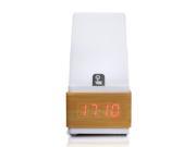 Multifunctional Wood Touch Desk Lamp LED Clock Voice Sound Controlled Alarm Clock Red Light