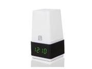 Multifunctional Black Touch Desk Lamp LED Clock Voice Sound Controlled Alarm Clock Green Lights