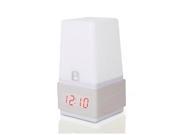 Multifunctional White Touch Desk Lamp LED Clock Voice Sound Controlled Alarm Clock Red Light