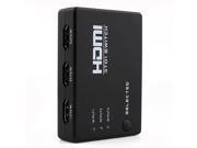 3 to 1 1080P HDMI Switcher with Remote Control Black