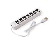 7 Ports USB 2.0 High Speed HUB With ON OFF Sharing Switch White