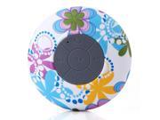 ss BlueMini Waterproof Stereo Wireletooth Speaker Handsfree with Suction Cup Flowers