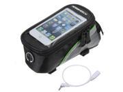 Bike Bicycle Frame Front Tube Bag Transparent PVC With Audio Extension Line 4.8 Inches Cellphone For Samsung S3 Green