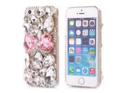 Pink Bling 3D Diamond Hearts Hard Case for iPhone 5 5S