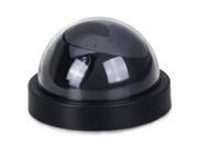 Fake Dummy Dome Security Camera with Flashing Red Light Black